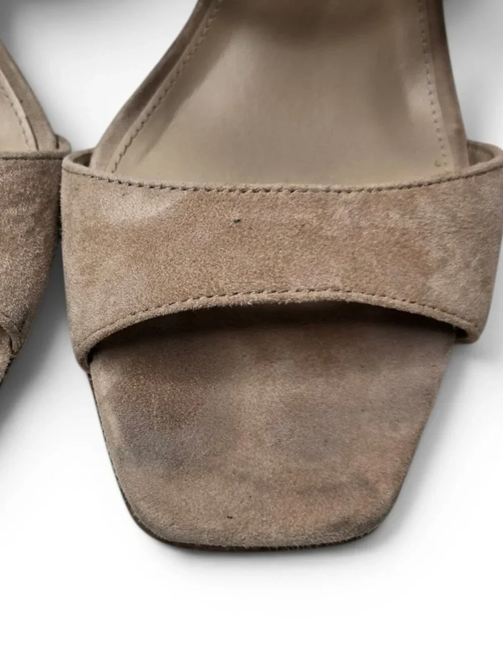 Sam Edelman Dalton Block Heel Sandals Womens Golden Caramel Suede Buckle Strap